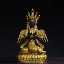 Hidden Biography Old Bronze Buddha Bronze golden dragon Tree BodhisattBodhisattva Guanyin Buddha Buddha Pendulum house Home Fo articles Collection Ornaments 26cm