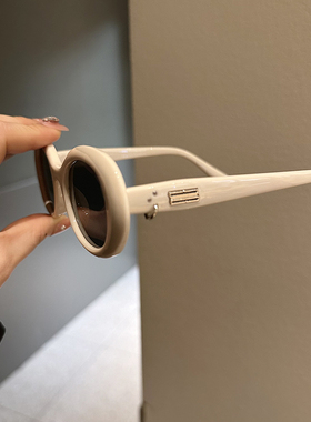 无防晒椭圆复古男女墨镜