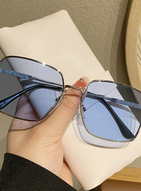无防晒小方复古男女金属太阳镜