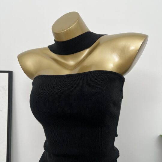 Sexy versatile leaky back halter top tube top for women