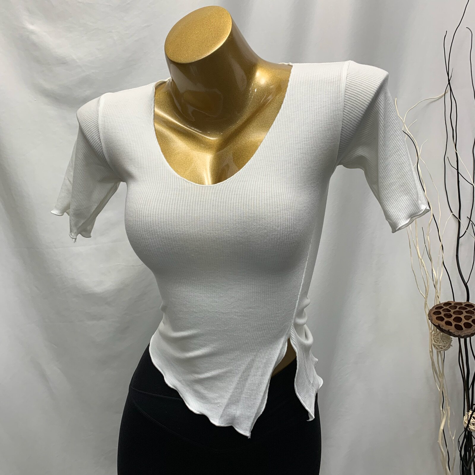 HH热销 韩国女装热销 特别 性感修身短款开叉短袖T恤女BC178my