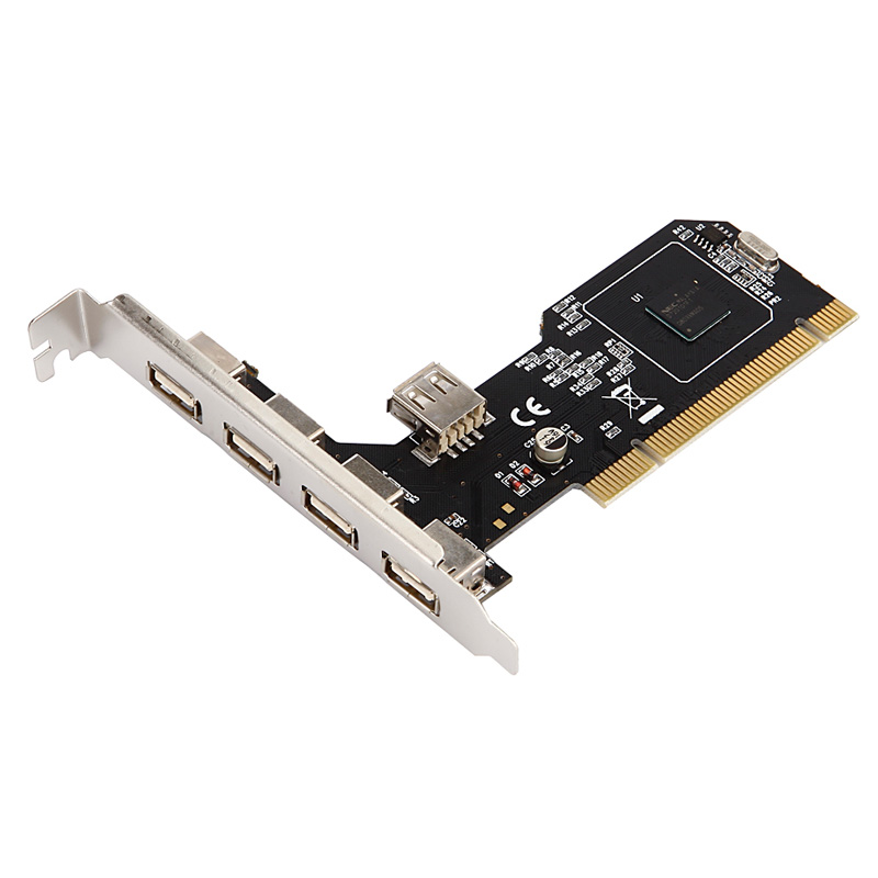 DIEWU USB2.0扩展卡usb3.0台式机PCI 转5个2.0进口芯片扩展转接卡 - 图0