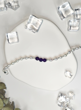 紫雾语 天然珍珠紫水晶温柔风手链 个性百搭轻奢精致小众设计H21