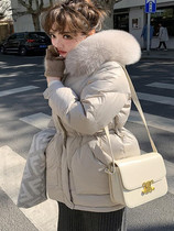 Korean teas with large fur collar down jacket for womens mid-2023 New Winter Relaxed Display Slim Korean version Fashion warm jacket