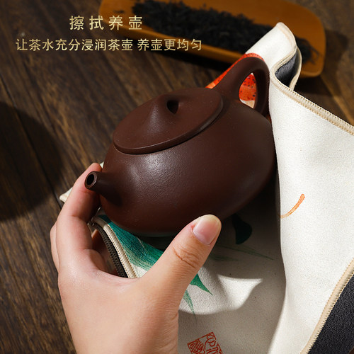 茶巾布吸水高档麂皮绒长条茶垫桌布中式高级感防水养壶巾茶具配件 - 图3
