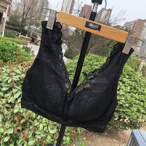 美逸3301氧护薄杯透气蕾丝性感内衣女背心式全罩杯无钢圈睡眠文胸 - 图0