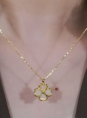 高级感个性时尚四叶项链