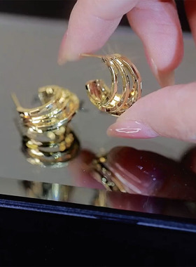 个性独特金属港风耳环铜合金