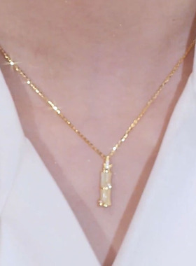 节节高升富贵竹项链女锁骨链