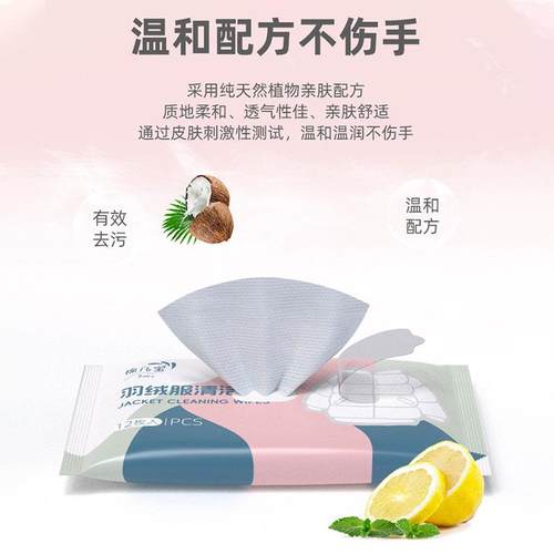 羽绒服免水洗清洁湿巾小包便携擦鞋强力去污衣物去渍专用应急干洗 - 图0