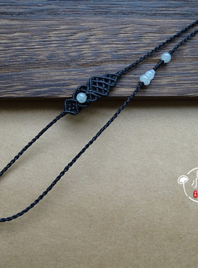 鱼小丸手作纯编织挂绳毛衣项链