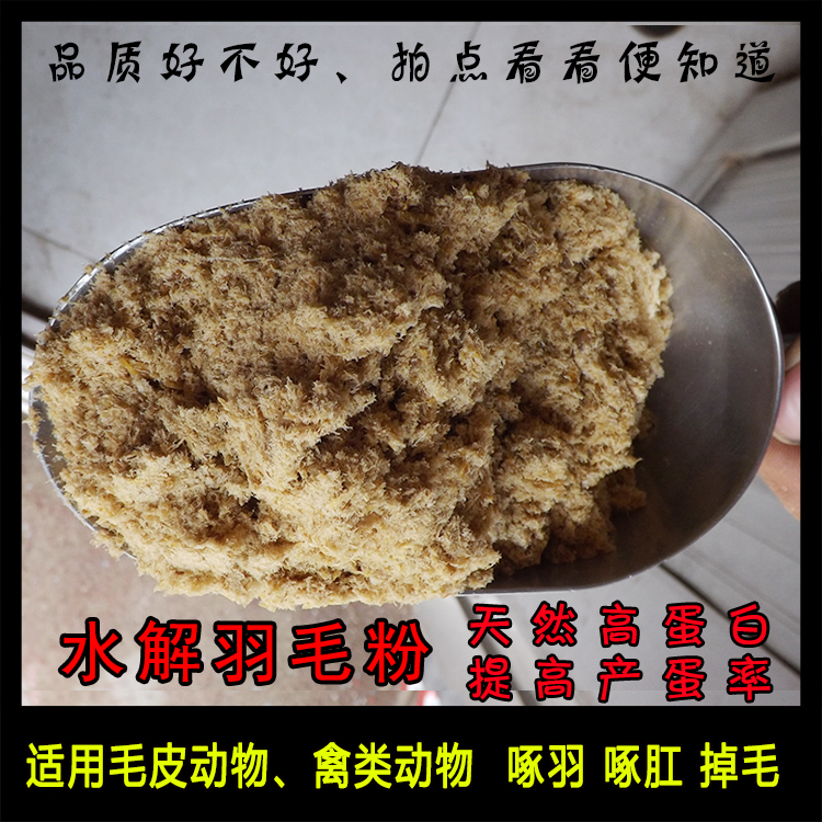 羽毛粉水解膨化羽毛家禽啄毛啄肛鸡鸭鹅鹌鹑貉子貂狐狸添加剂饲料-图1