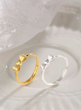 S990足银在逃公主蝴蝶结戒指