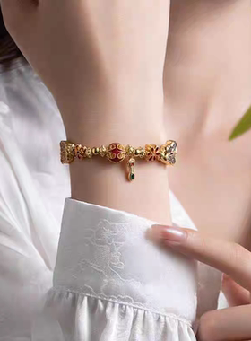 新中式珐琅彩蝴蝶手链女国风轻奢高级感手串小众设计百搭饰品礼物