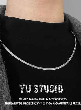 YUSTUDIO简约蛇骨项链男素链嘻哈刀片锁骨链小众钛钢颈链女