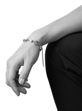 彩色手链珍珠拼接钛钢材质手链