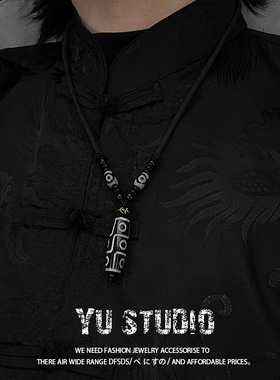 YUSTUDIO玛瑙天珠情侣项链吊坠