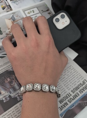 原创新款欧美风方形超闪冰糖首饰