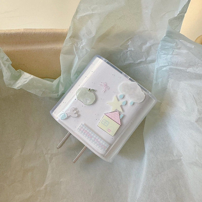 清新云朵星星20w快充保护套适用iPhone15/14充电线保护套iPad线套,淘宝优惠券,粉丝福利购,淘宝优惠卷