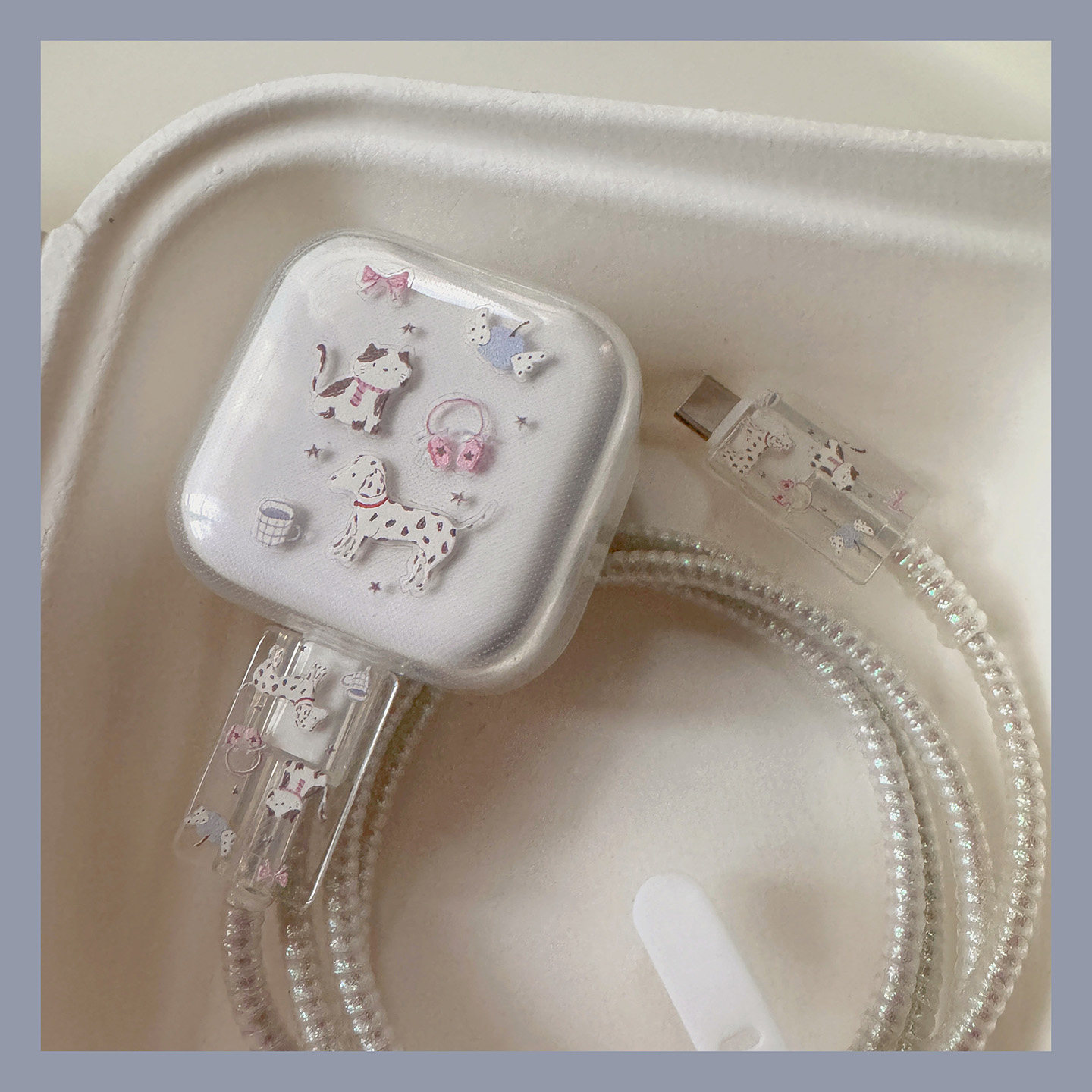 粉猫咪40w充电头保护套适用于iPhone17/16充电线保护套缠绕绳防折,淘宝优惠券,粉丝福利购,淘宝优惠卷