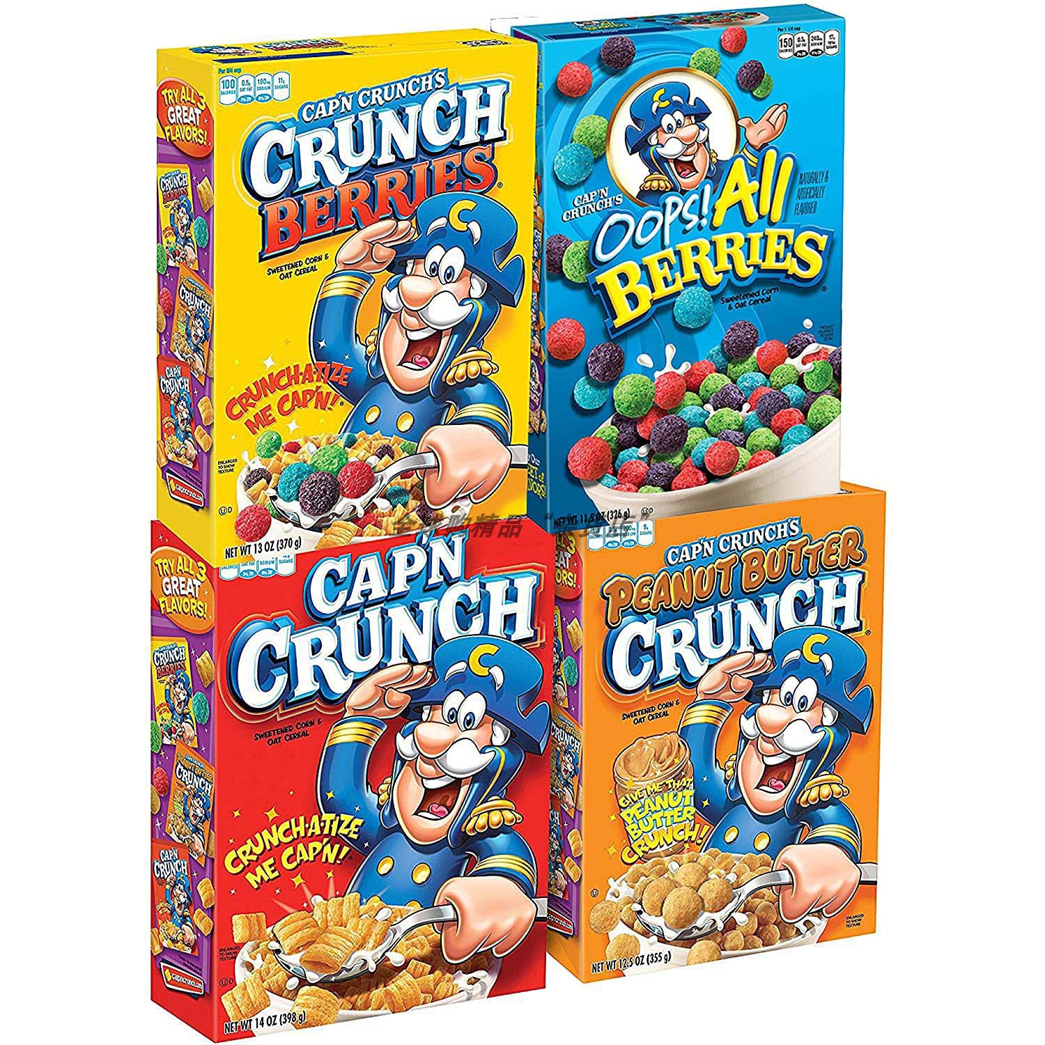 美国CAP'N CRUNCH全谷物原味五彩水果球草莓彩虹早餐冲饮燕麦圈片-图3