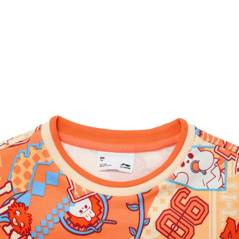 李宁卫衣女童秋运动生活系列透气常规套头无帽卫衣YWDT168--B品 - 图1