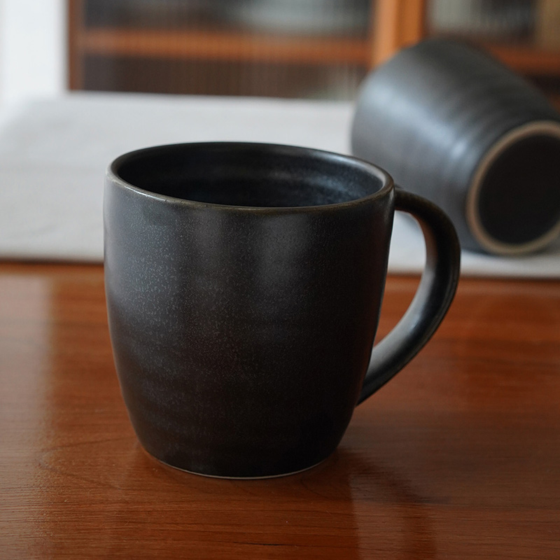 然而家 好看的杯子复古马克杯手作创意水杯男办公室咖啡杯礼盒装 - 图1
