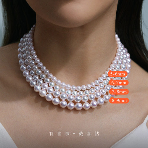 天然海水珍珠项链日本akoya珍珠项链女正品颈链珍珠项链妈妈款-图0