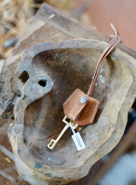 cotemp 26SS新款植鞣牛皮皮革钥匙项链A14-NELC