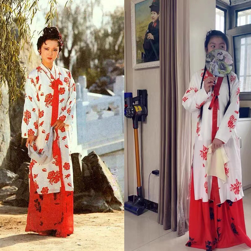 经典古装87版红楼梦林黛玉进贾府同款汉服演出服剧组影楼写真套装