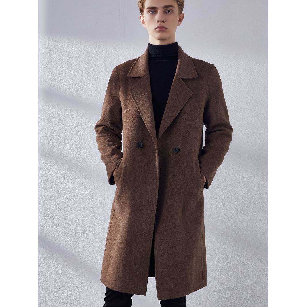 纯羊毛双面呢大衣男士中长款过膝双面羊绒外套西装领毛呢子风衣,淘宝优惠券,粉丝福利购,淘宝优惠卷