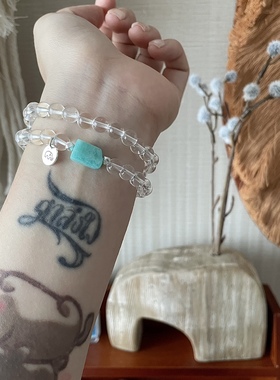 贝奇手作·去掉负面情绪与杂念~给自己勇气！ 白水晶天河石手串