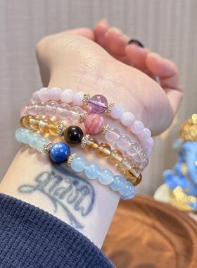 明星同款天然白水晶手链