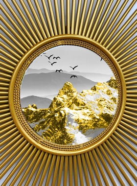 欧式风金属轻奢太阳镜背景墙装饰