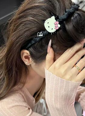 哈喽kitty发夹发箍发饰女头箍高颅顶神器日常外戴洗脸带2025手工