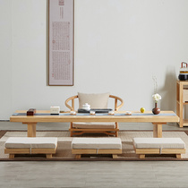 Day-style tea table solid wood tatami table meditation tea table dwarf table sitting ground desk living-room floating window table country school table