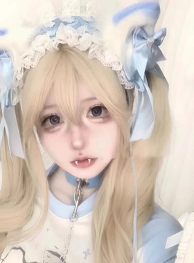 万圣节lolita头饰蓝粉色猫耳发箍