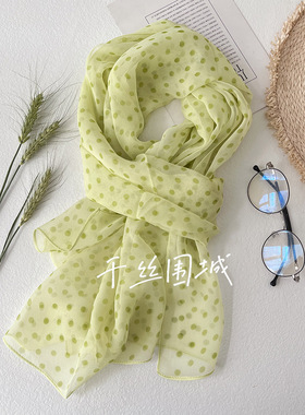 四季轻薄韩版女乔其纱丝巾