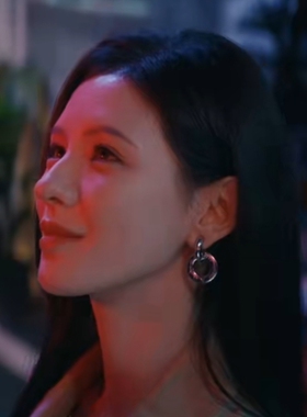 深情眼张予曦叶濛同款圈圈耳环女