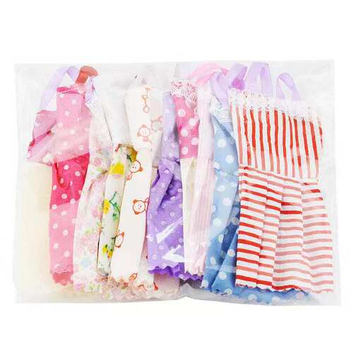 娃娃的鞋子衣服随机婚纱裙短裙换装礼服衣服裙子配件10件一包 - 图2