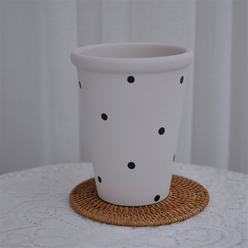 ins彩绘简约高款加厚红陶花盆龟背竹秋海棠兰花盆,淘宝优惠券,粉丝福利购,淘宝优惠卷