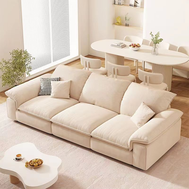 意式奶油风布艺沙发客厅小户型简约现代轻奢科技布直排布艺小沙发 - 图2