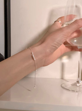 韩版s925纯银不规则碎银子盘缠手链女小众简约高级感百搭新款手串