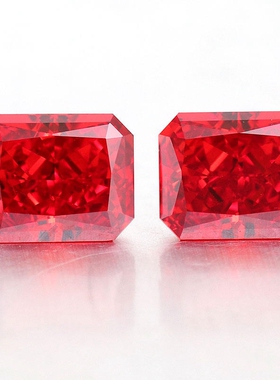 石榴红长方形戒面帕德玛宝石