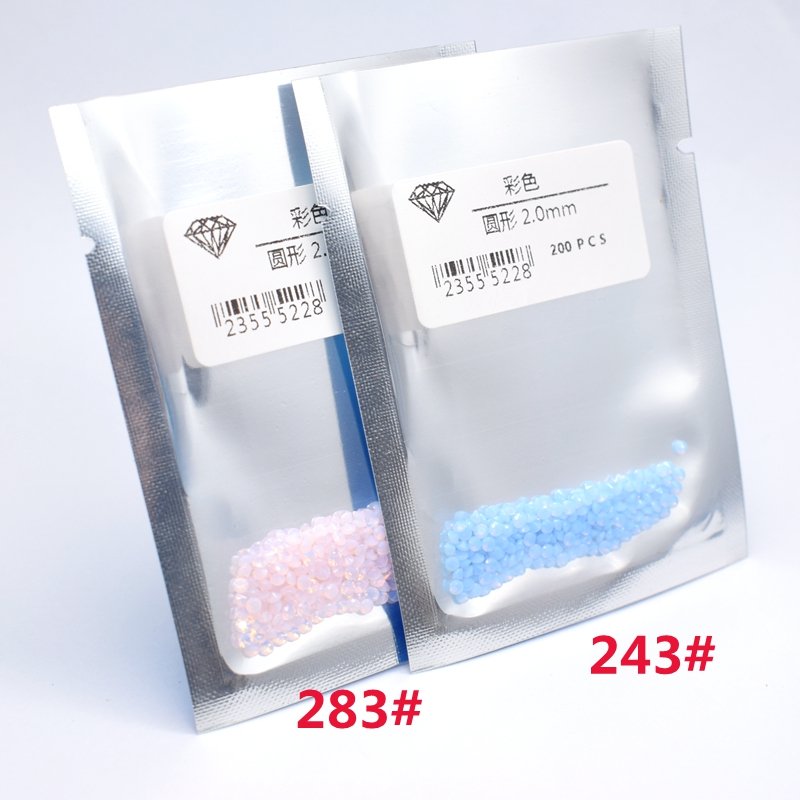 283粉红欧珀圆形小碎钻243海蓝色欧泊圆钻耐高温蜡镶嵌宝石 - 图0