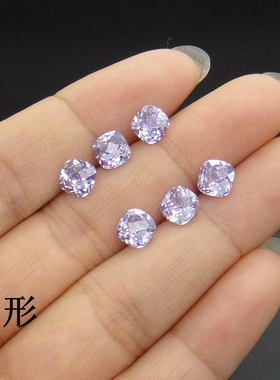 diy紫色宝石裸钻耳环未镶嵌戒面