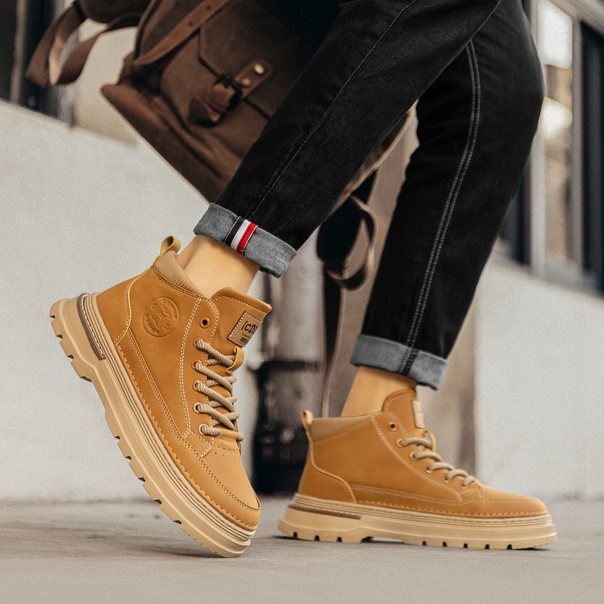 特大码男鞋冬季加绒中帮男士工装45马丁靴46大号47复古49男靴子48,淘宝优惠券,粉丝福利购,淘宝优惠卷