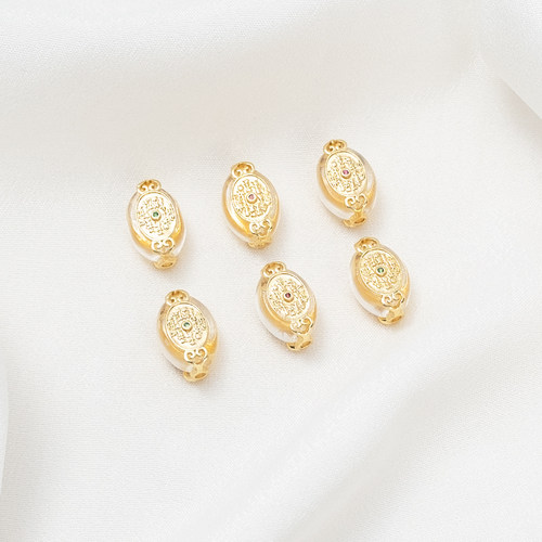 天然白水晶奇楠沉香翡翠水晶烟绿玛瑙保色隔珠吊坠diy串饰品配件 - 图3