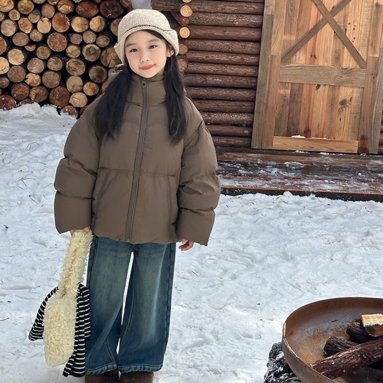 女童加绒牛仔裤秋冬宽松直筒儿童裤子一体绒加厚保暖休闲水洗裤子 - 图1