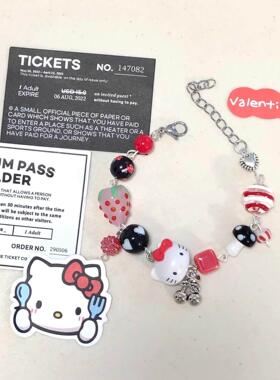 Hellokitty串珠手链原创小众可爱生日礼物送女友闺蜜首饰品